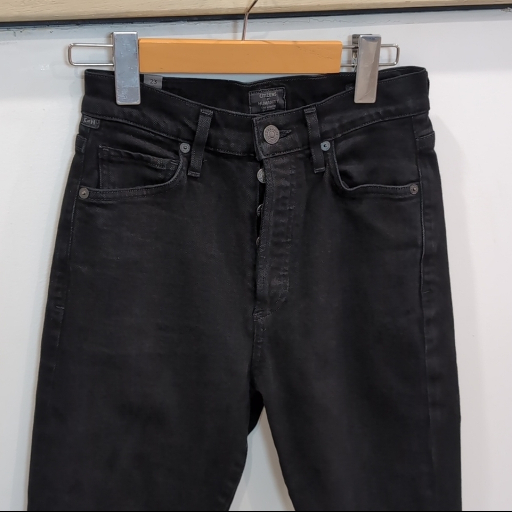 CITIZENS OF HUMANITY | Women's Black Olivia High-Rise Slim Ankle Jeans - Picture 6 of 10